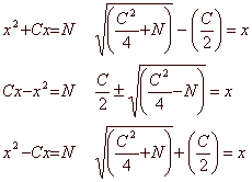 Rewritten aide-memoire quadratic equations.