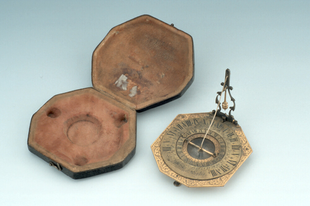 preview image for Horizontal String-Gnomon Dial with Moondial, German, c.1700