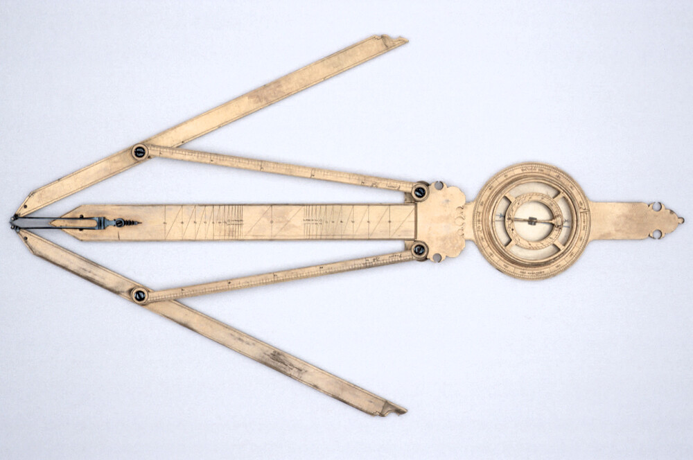 preview image for Gunnery and Surveying Instrument with Sundial, German, c. 1600