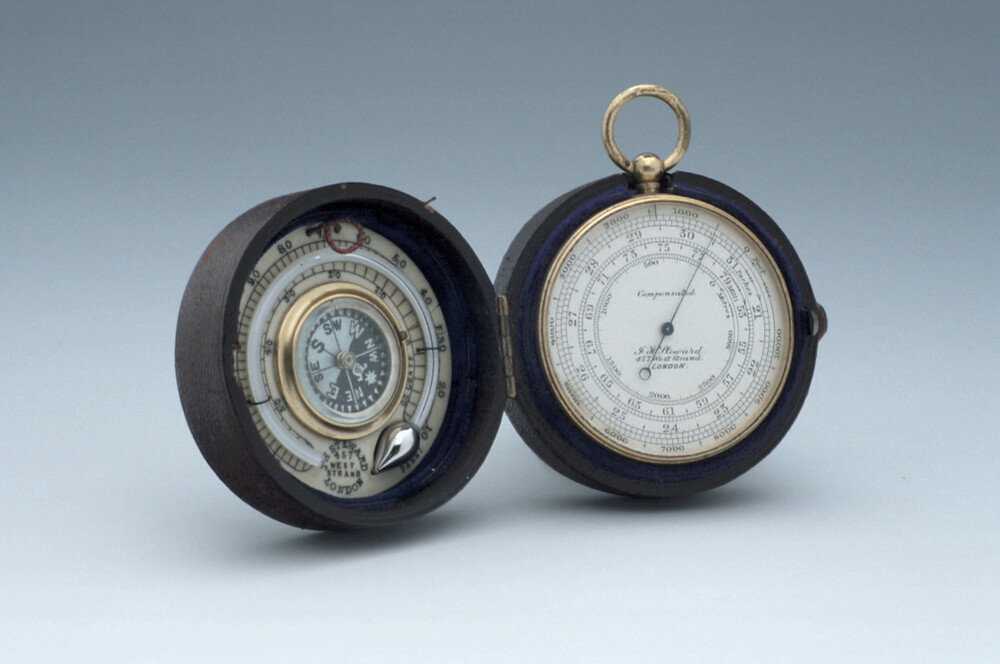 preview image for Pocket Altitude Aneroid Barometer in Travelling Case, by J.H. Steward, London, c. 1900
