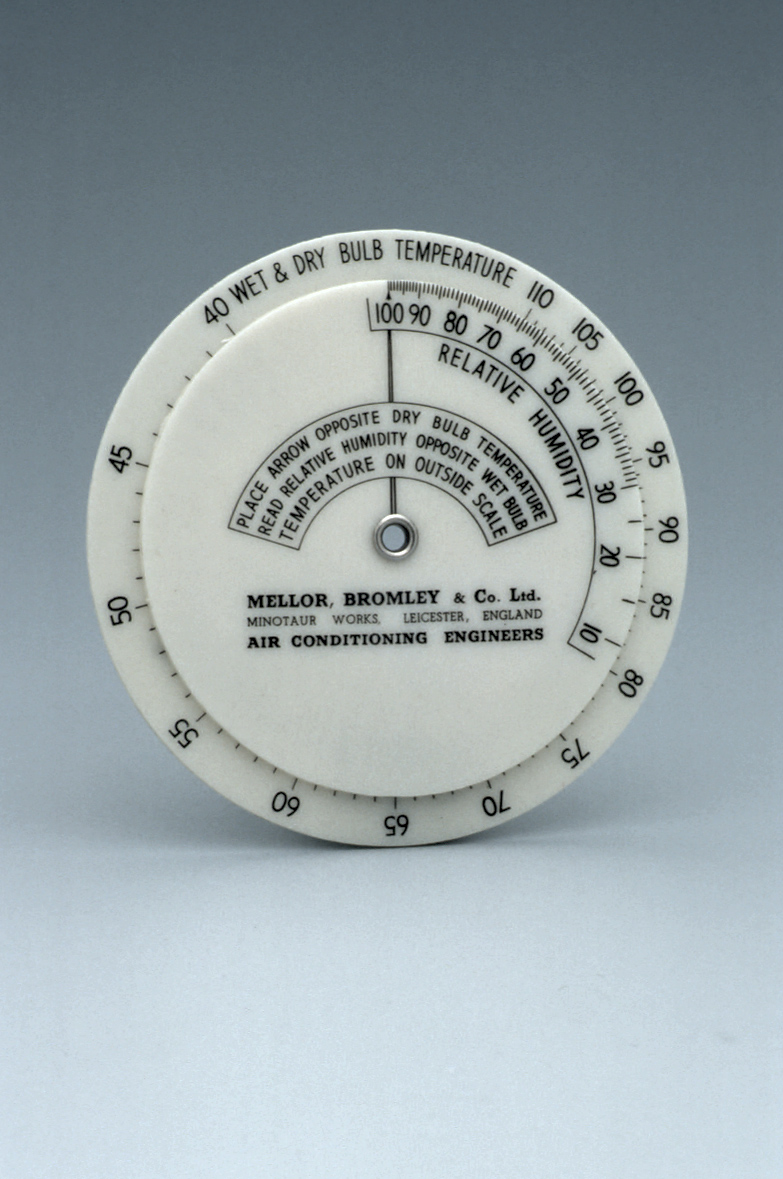 preview image for Ready Reckoner for Relative Humidity, for Mellor, Bromley & Co., Leicester, c. 1968