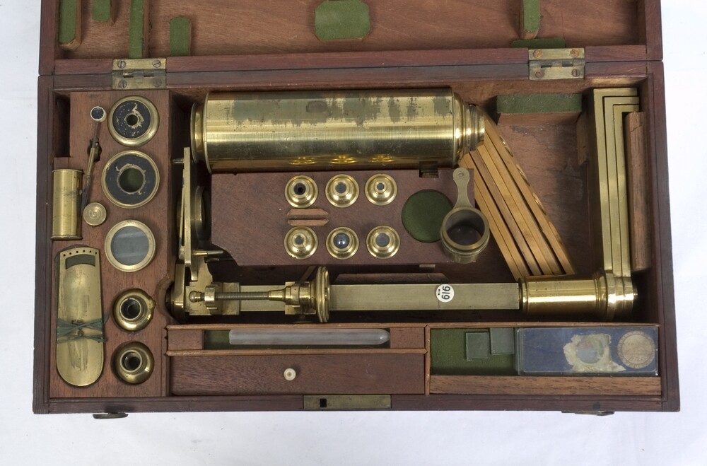 preview image for Compound Microscope with Case and Accessories, English, c. 1825-50
